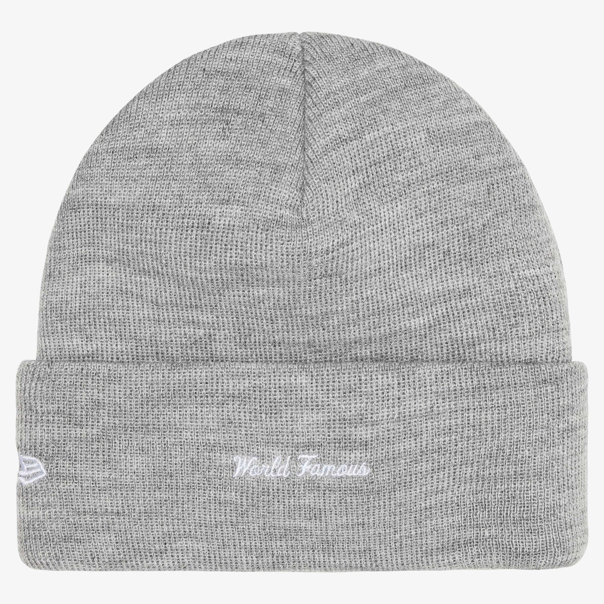 Supreme x New Era Beanie 'Box Logo' Heather Grey / Navy Blue (FW25) [FW25BN5-HEATHER-GREY] Casual Fashion Warm Cozy Hat for Unisex Adult Mens Womens Kids GS Youth Hypebeast - AVBL MRKT (2)