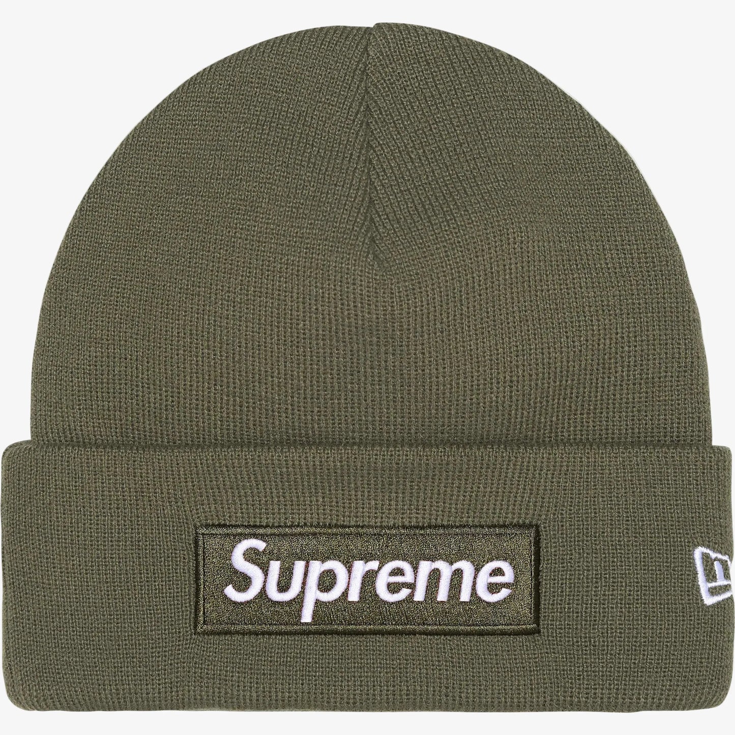 Supreme x New Era Beanie 'Box Logo' Light Olive Green (FW25) [FW25BN5-LIGHT-OLIVE] Casual Fashion Warm Cozy Hat for Unisex Adult Mens Womens Kids GS Youth Hypebeast - AVBL MRKT (1)