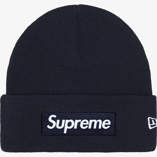 Supreme x New Era Beanie 'Box Logo' Navy Blue (FW25) [FW25BN5-NAVY] Casual Fashion Warm Cozy Hat for Unisex Adult Mens Womens Kids GS Youth Hypebeast - AVBL MRKT (1)