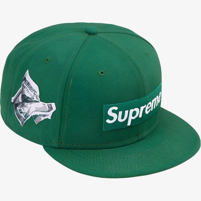 Supreme x New Era Fitted Hat 'Money Box Logo' Dark Green (FW22) [FW22H37-DARK-GREEN] Casual Fashion Headwear for Unisex Adult Mens Womens Kids GS Youth Hypebeast - AVBL MRKT (1)