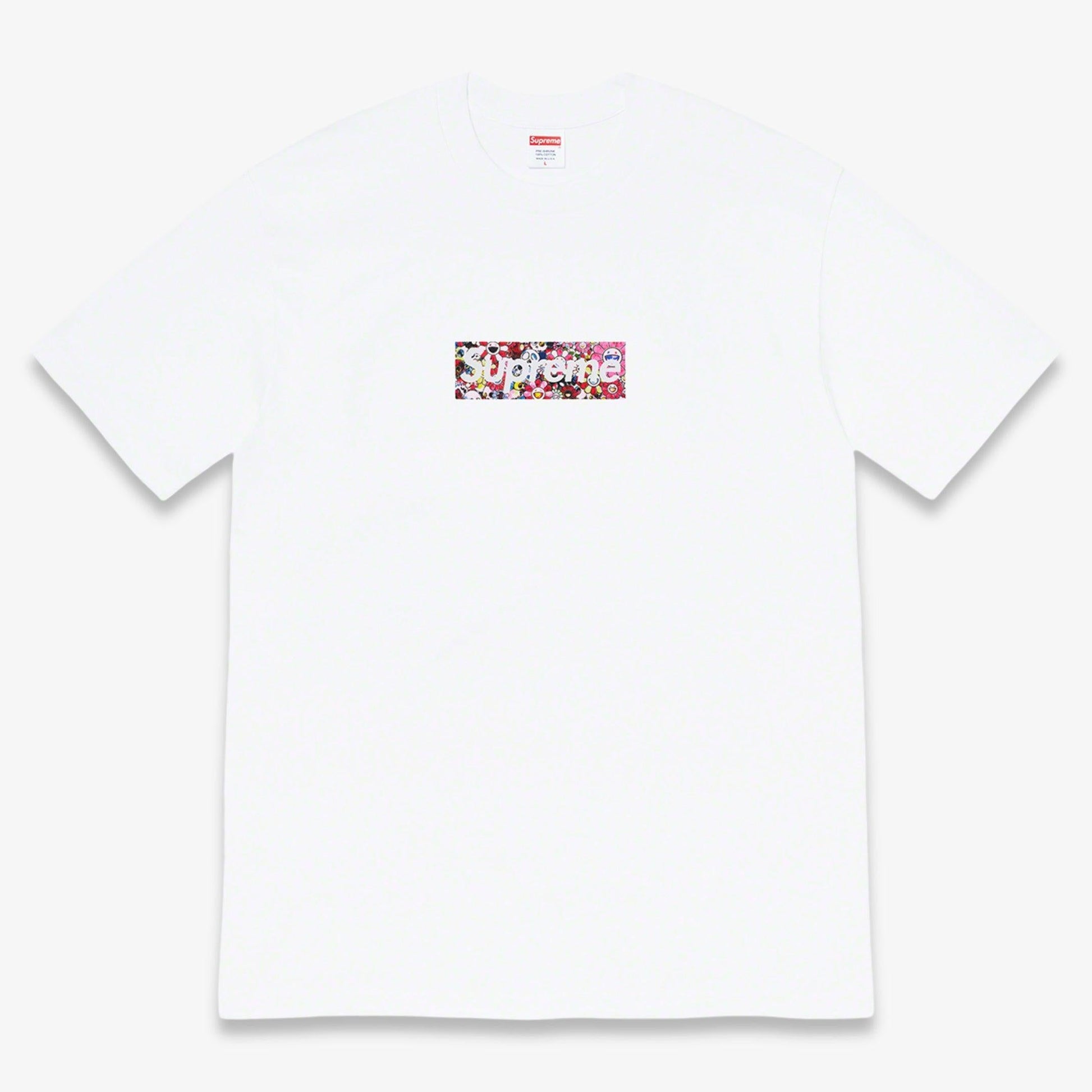 Supreme x Takashi Murakami Tee 'COVID-19 Relief Box Logo' White / Pink (SS20) [SS20T74-WHITE] Casual Fashion T-Shirt Top for Unisex Adult Mens Hypebeast - AVBL MRKT (1)