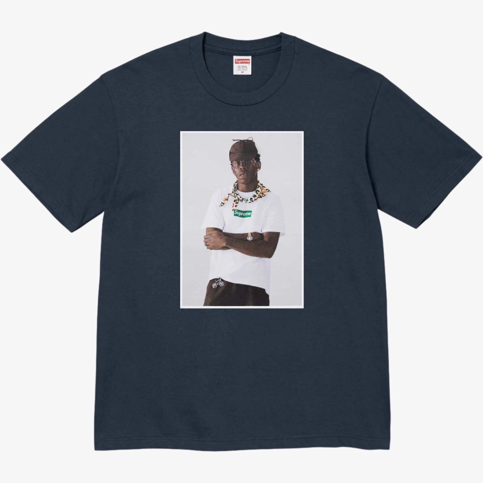 Supreme x Tyler, The Creator 'Photo' Tee Navy Blue (FW24) [FW24T43-NAVY] Casual Fashion T-Shirt Top for Unisex Adult Mens Womens Kids GS Youth Hypebeast - AVBL MRKT (1)