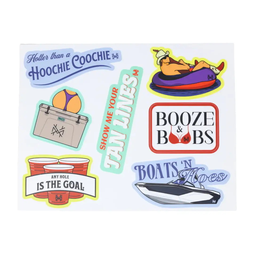 The Mad Hatter Company Funny Summer Vinyl Sticker Pack – 7-Piece Set - AVBL MRKT (1)
