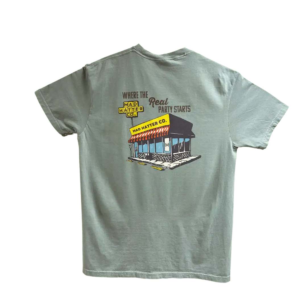 The Mad Hatter Company Where The Real Party Starts T-Shirt - AVBL MRKT (1)