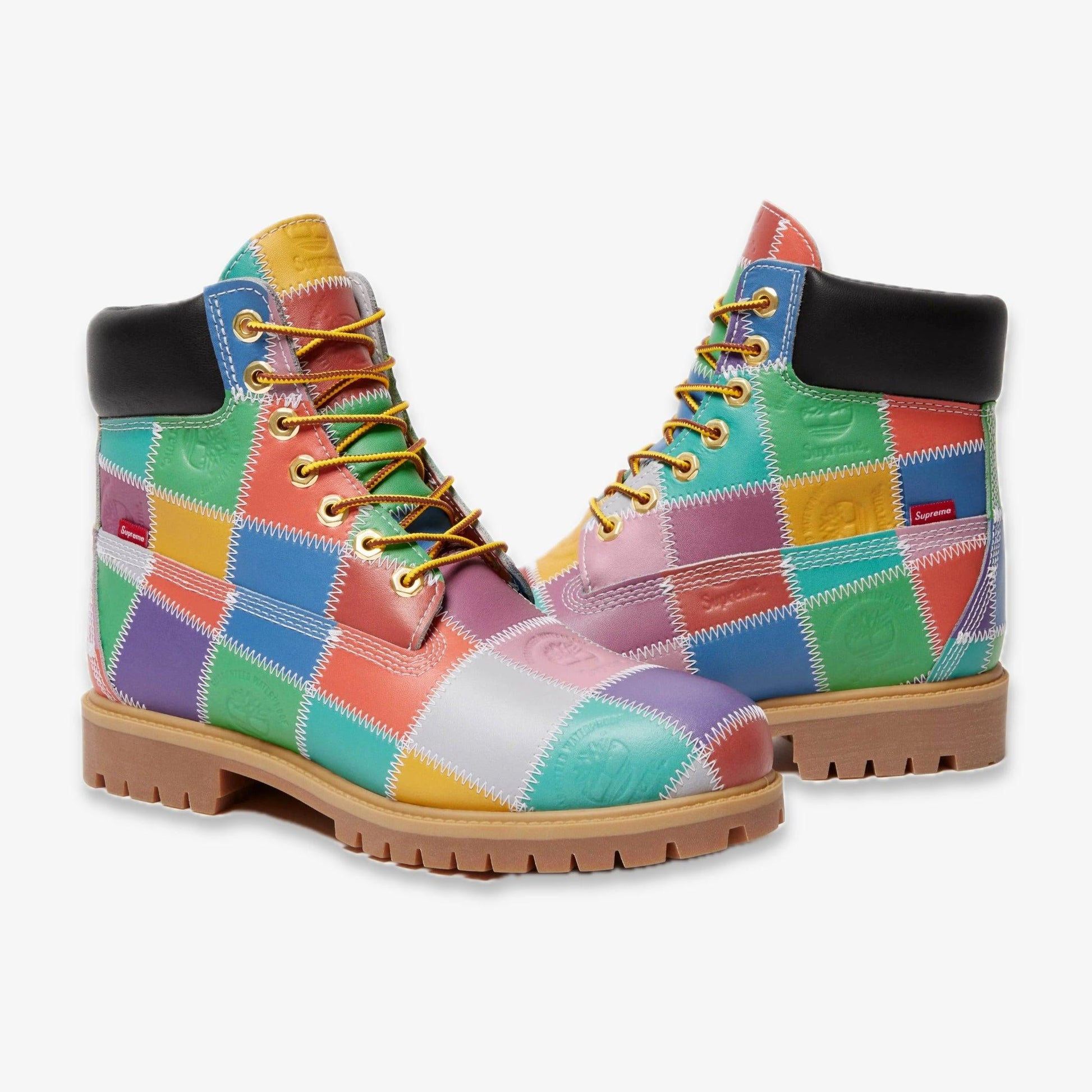Timberland 6" Premium Waterproof Boot x Supreme 'Patchwork Multicolor' (2025) [TB0A5TBZ-A6B] Casual Fashion Shoes for Unisex Adult Mens - AVBL MRKT (1)