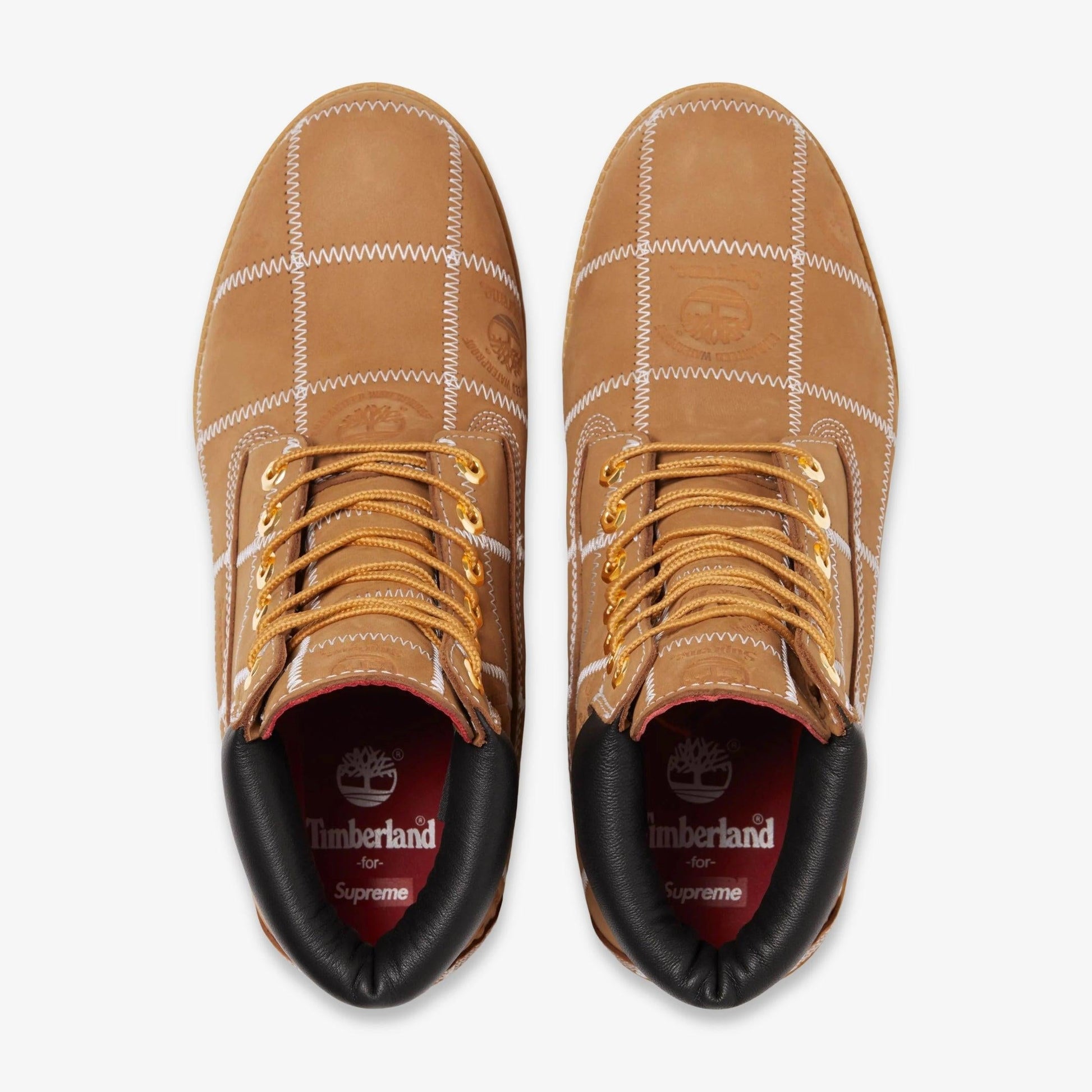 Timberland 6" Premium Waterproof Boot x Supreme 'Patchwork Wheat' (2025) [TB0A5TBZ-754] Casual Fashion Shoes for Unisex Adult Mens - AVBL MRKT (4)