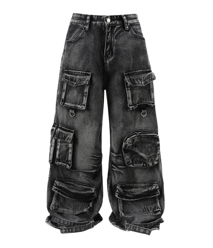UNDEVELOPED ACID WASH CARGO PANTS - AVBL MRKT (1)