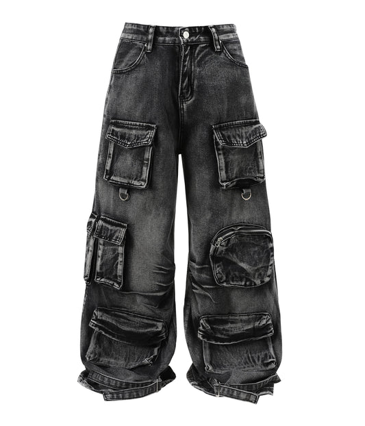 UNDEVELOPED ACID WASH CARGO PANTS - AVBL MRKT (1)