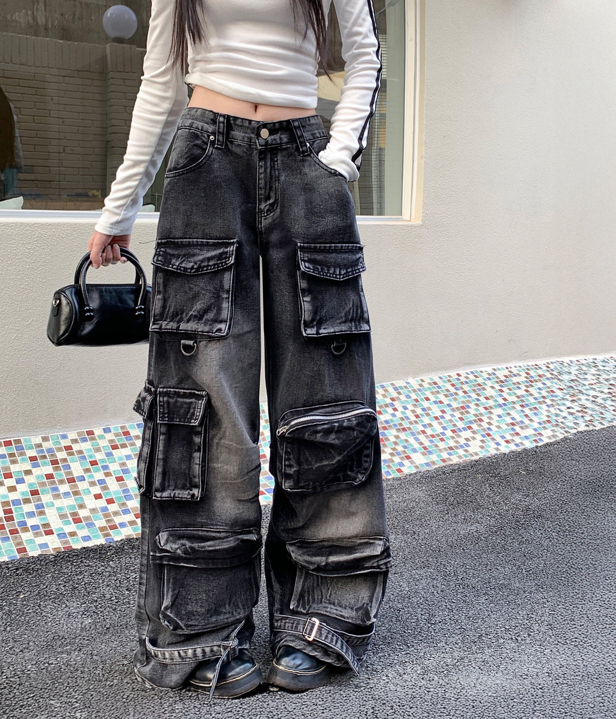 UNDEVELOPED ACID WASH CARGO PANTS - AVBL MRKT (3)