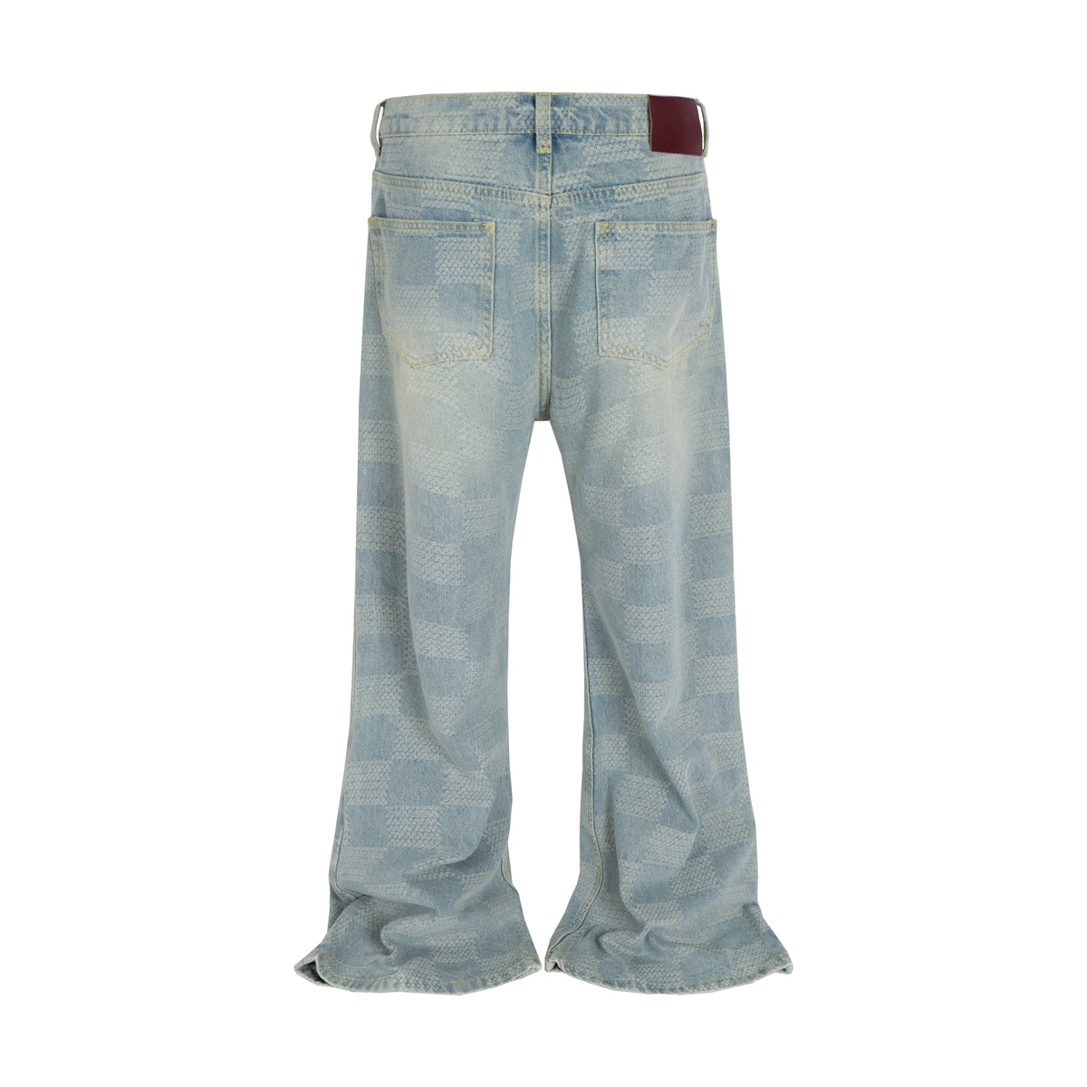UNDEVELOPED AZUL CHECKERED FLARE DENIM - AVBL MRKT (3)