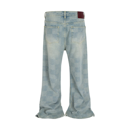 UNDEVELOPED AZUL CHECKERED FLARE DENIM - AVBL MRKT (3)