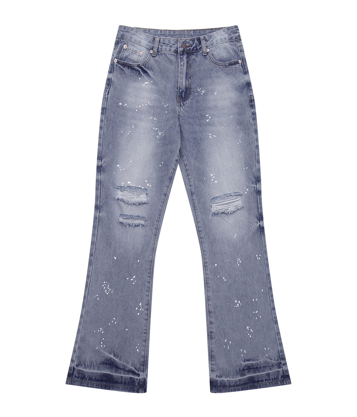 UNDEVELOPED AZUL DISTRESSED SPLIT FLARE DENIM - AVBL MRKT (1)