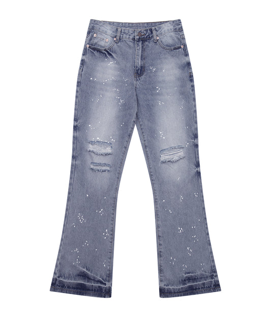 UNDEVELOPED AZUL DISTRESSED SPLIT FLARE DENIM - AVBL MRKT (1)