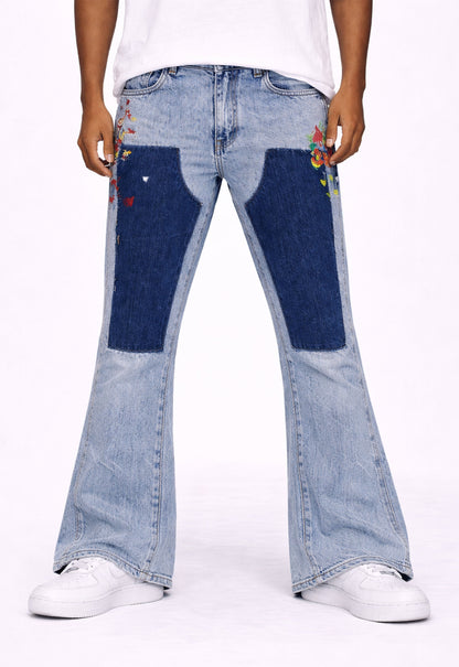 UNDEVELOPED AZUL SPLIT PAINTERS DENIM - AVBL MRKT (2)