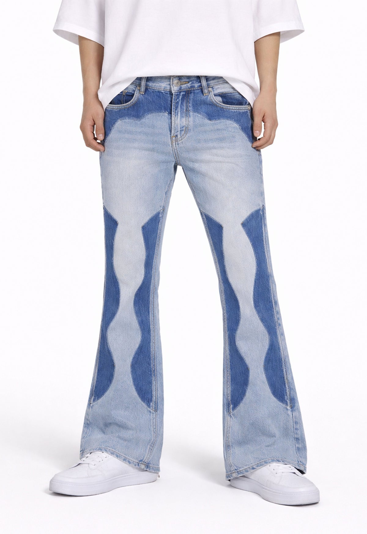 UNDEVELOPED AZUL SPLIT PATCHWORK DENIM - AVBL MRKT (2)