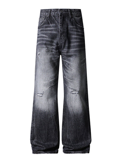 UNDEVELOPED BLACK DISTRESSED BOOTCUT DENIM - AVBL MRKT (1)