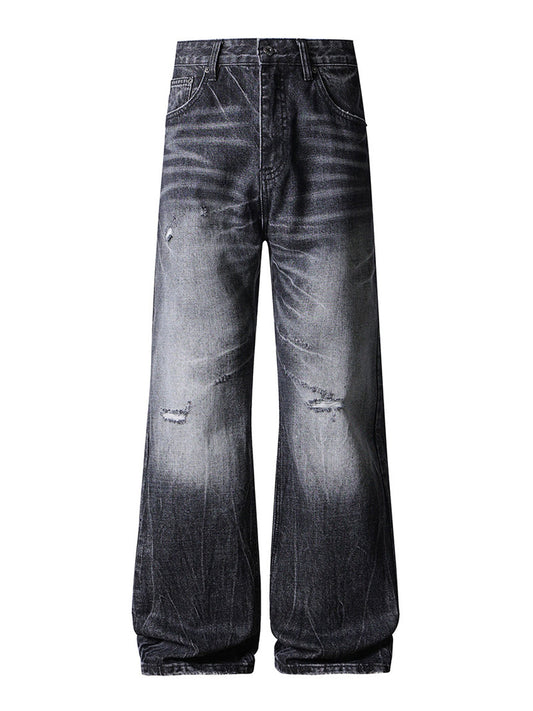 UNDEVELOPED BLACK DISTRESSED BOOTCUT DENIM - AVBL MRKT (1)