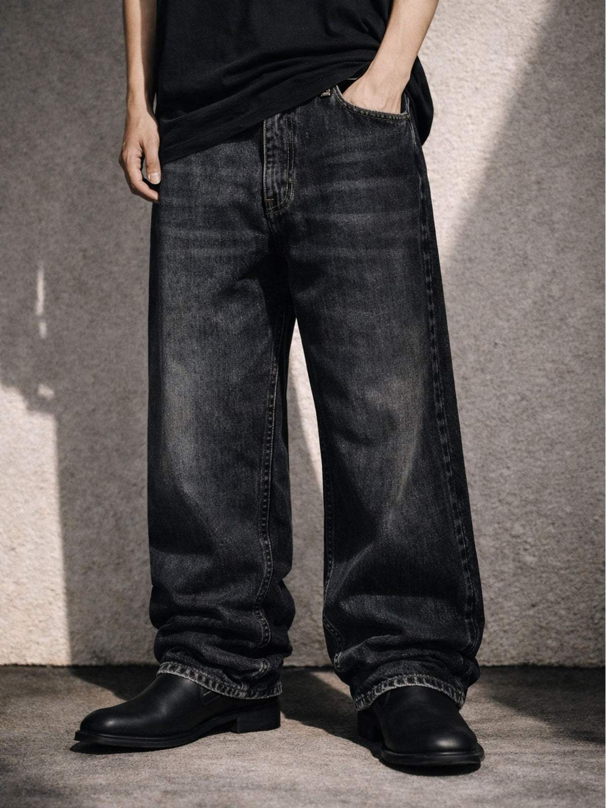UNDEVELOPED BLACK WASH BAGGY DENIM - AVBL MRKT (2)
