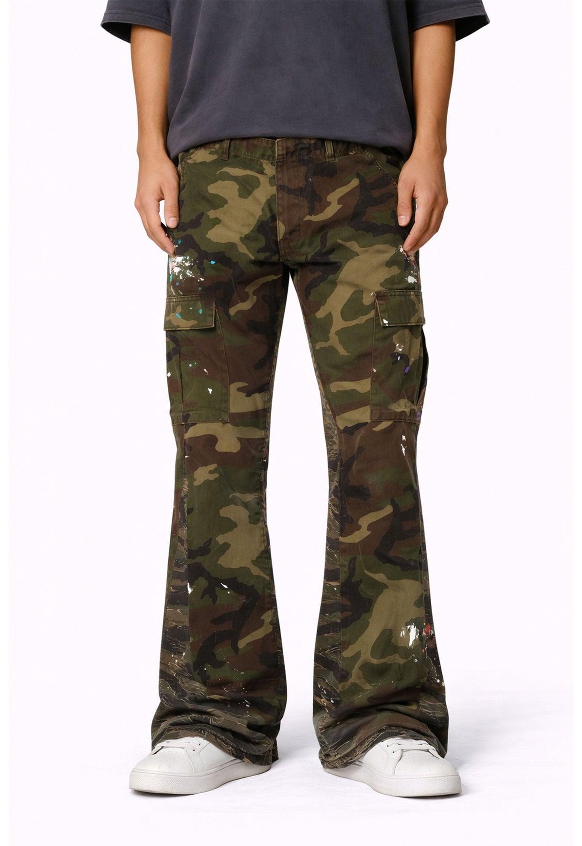 UNDEVELOPED CAMO SPLIT FLARE DENIM - AVBL MRKT (2)