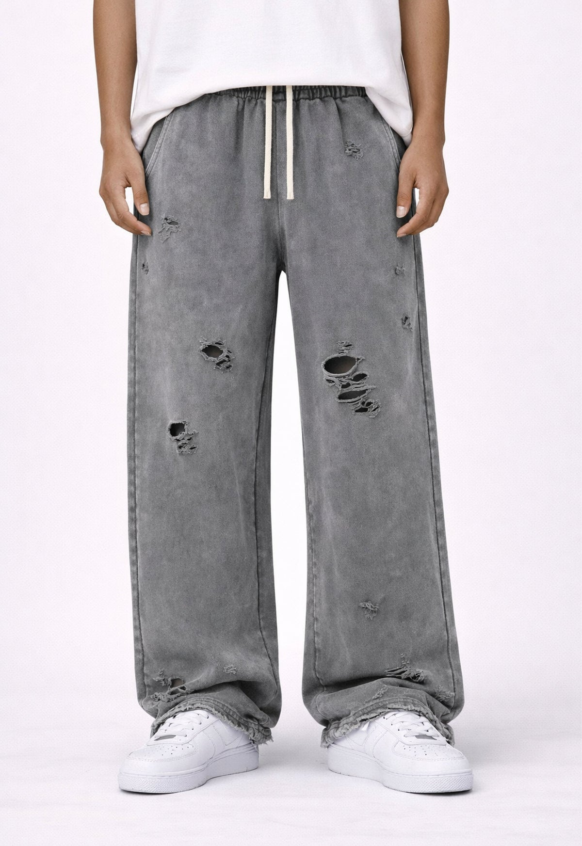 UNDEVELOPED CHARCOAL DESTROYED SWEATPANTS - AVBL MRKT (2)