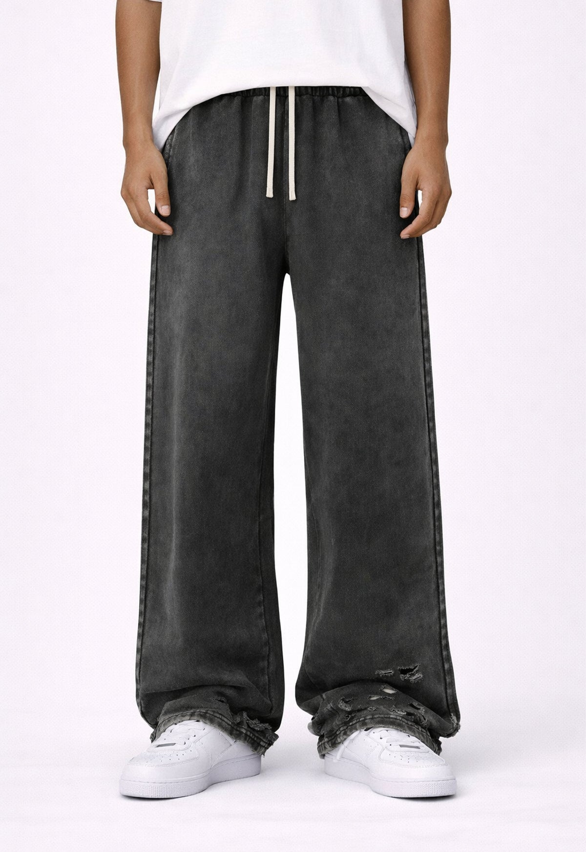 UNDEVELOPED CHARCOAL DISTRESSED SWEATPANTS - AVBL MRKT (2)