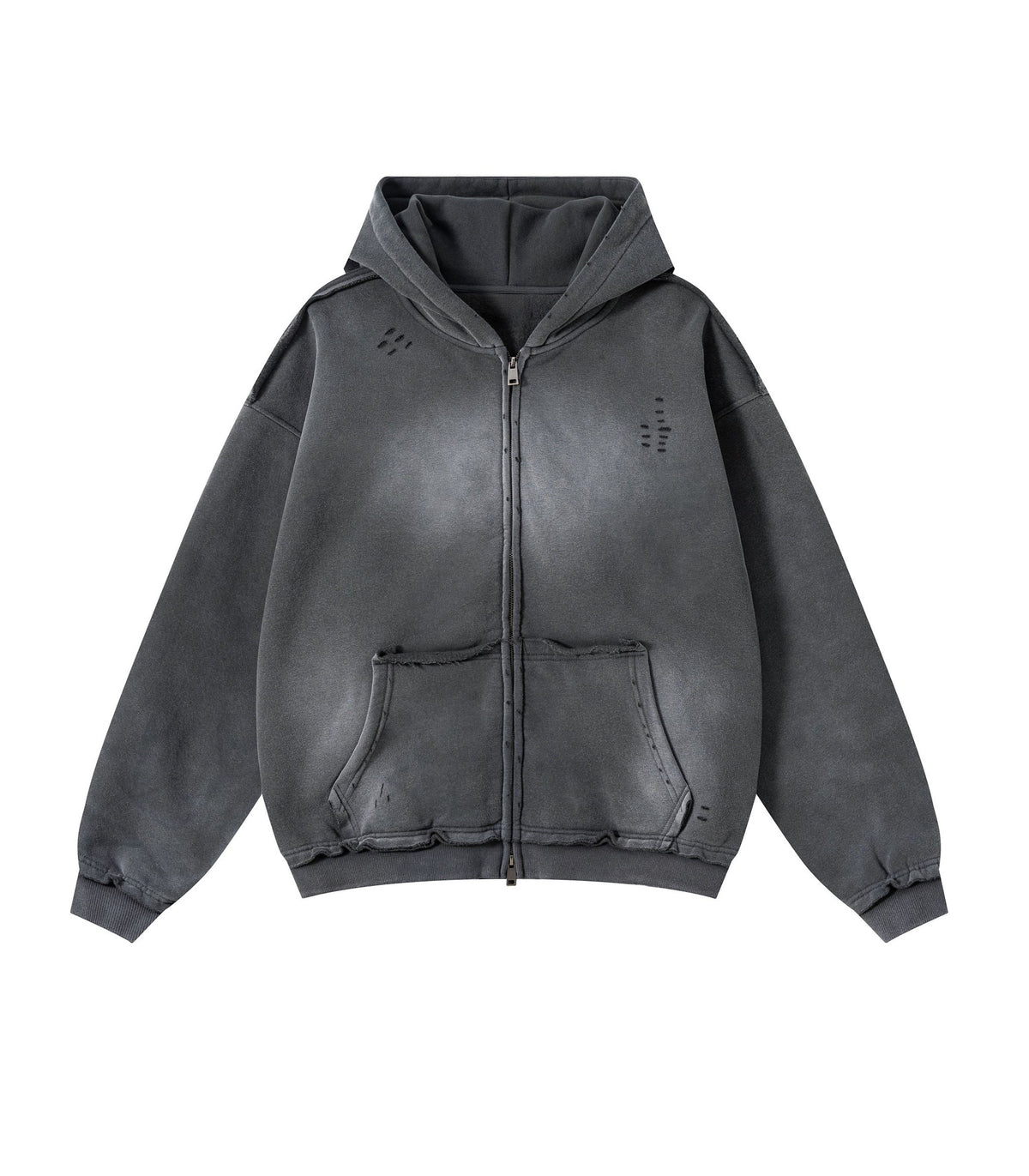 UNDEVELOPED CHARCOAL DISTRESSED ZIP HOODIE - AVBL MRKT (1)