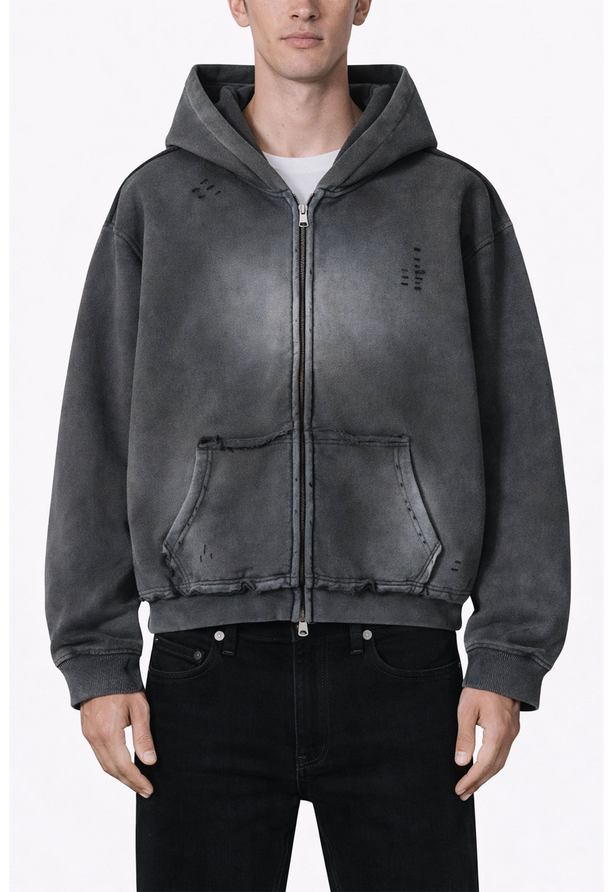 UNDEVELOPED CHARCOAL DISTRESSED ZIP HOODIE - AVBL MRKT (2)