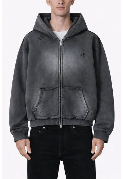 UNDEVELOPED CHARCOAL DISTRESSED ZIP HOODIE - AVBL MRKT (2)