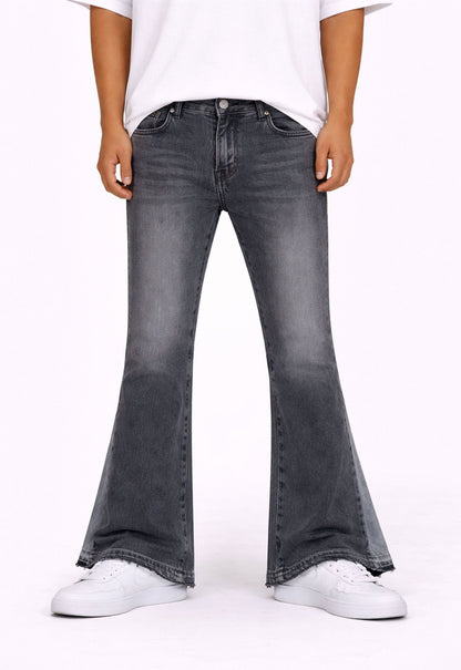 UNDEVELOPED CHARCOAL SPLIT FLARE DENIM - AVBL MRKT (1)