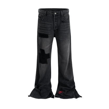 UNDEVELOPED DARK PATCHWORK FLARE DENIM - AVBL MRKT (1)