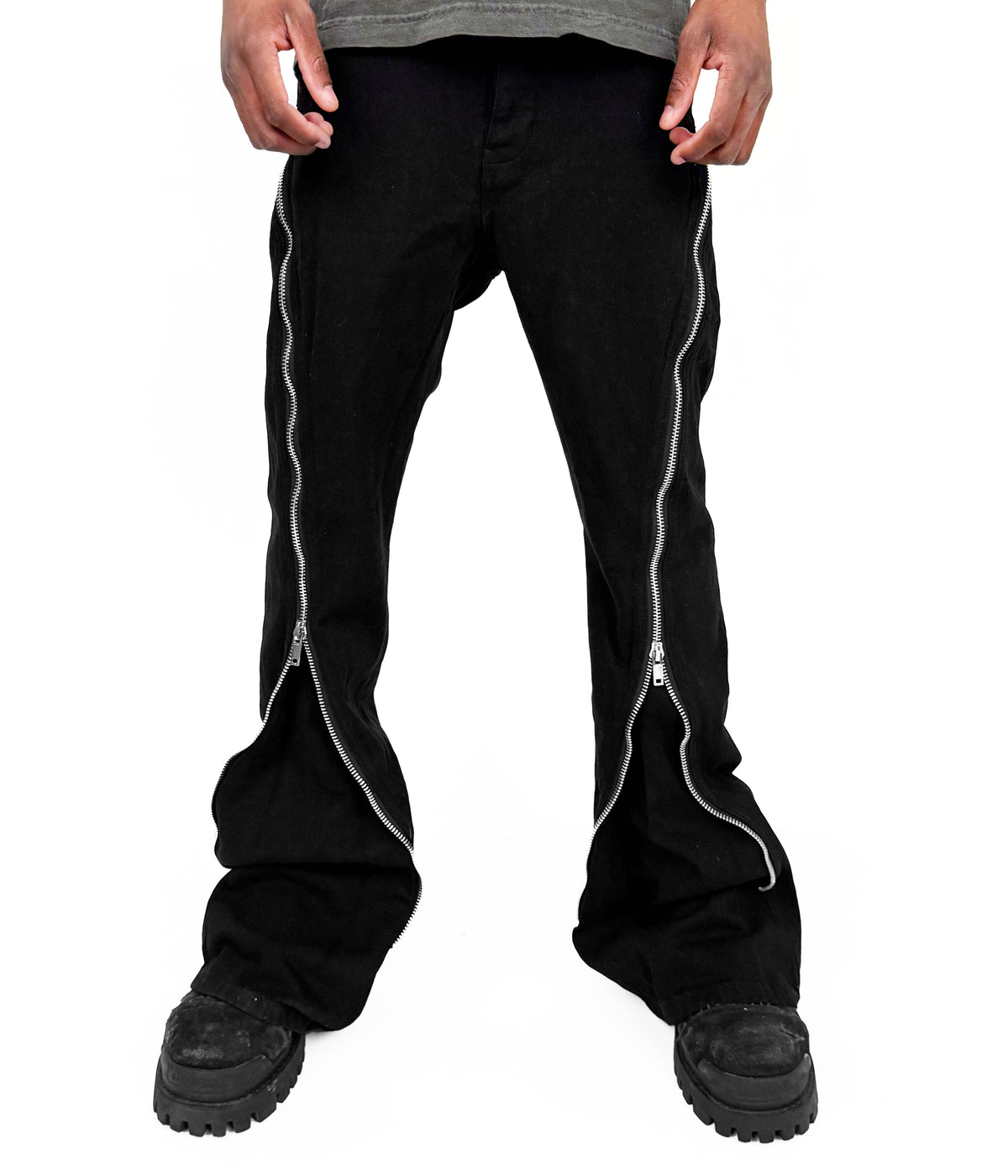 UNDEVELOPED DIAMOND ZIP FLARE DENIM - AVBL MRKT (2)
