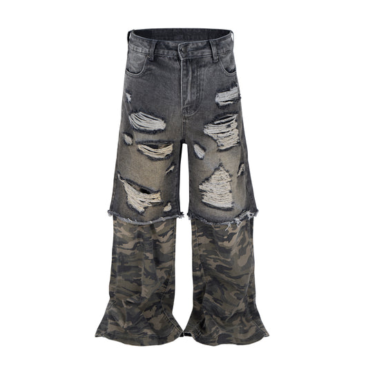 UNDEVELOPED DISTRESSED SPLIT CAMO DENIM - AVBL MRKT (1)
