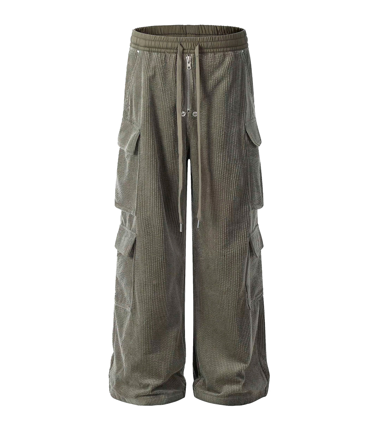UNDEVELOPED GREY CORDUROY DRAWSTRING CARGO PANTS - AVBL MRKT (1)