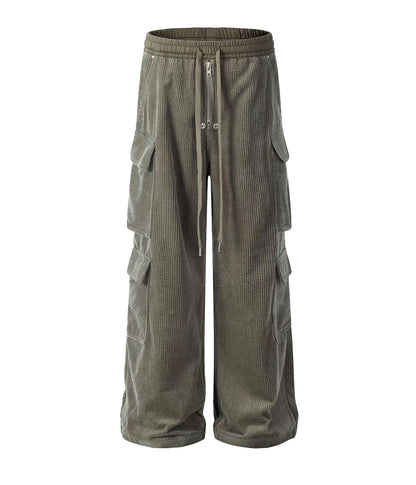 UNDEVELOPED GREY CORDUROY DRAWSTRING CARGO PANTS - AVBL MRKT (1)