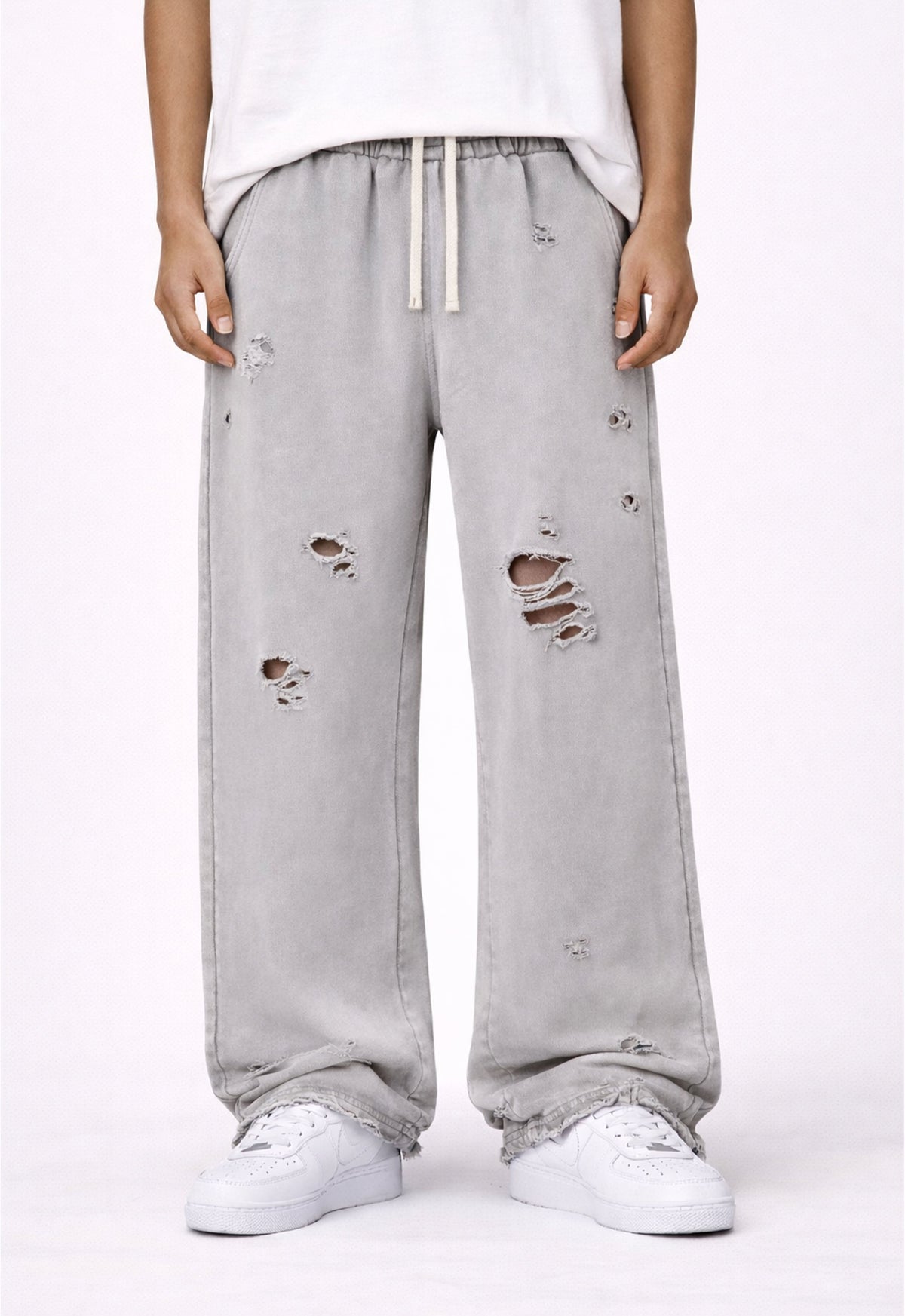 UNDEVELOPED GREY DESTROYED SWEATPANTS - AVBL MRKT (2)