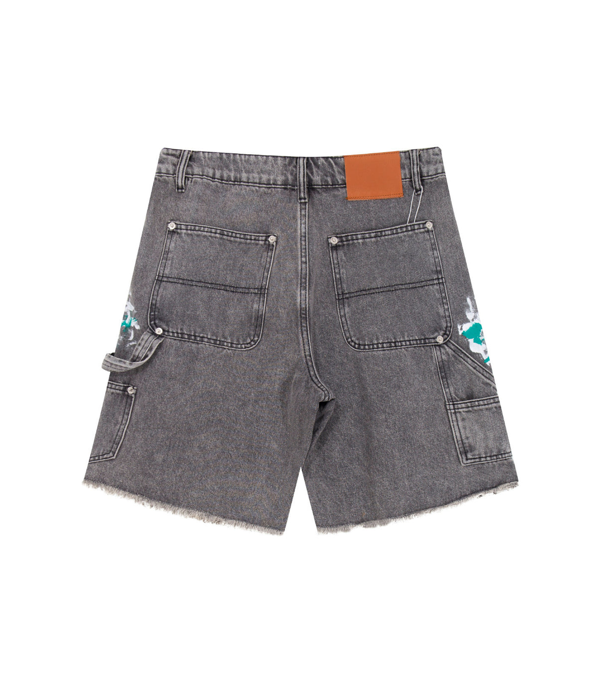 UNDEVELOPED GREY SPLIT PAINTERS SHORTS - AVBL MRKT (3)