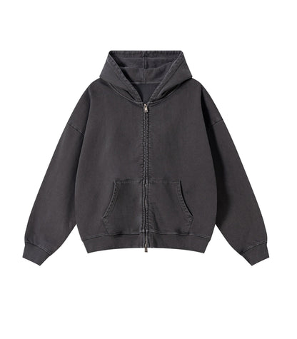 UNDEVELOPED GREY VINTAGE WASH ZIP HOODIE - AVBL MRKT (1)