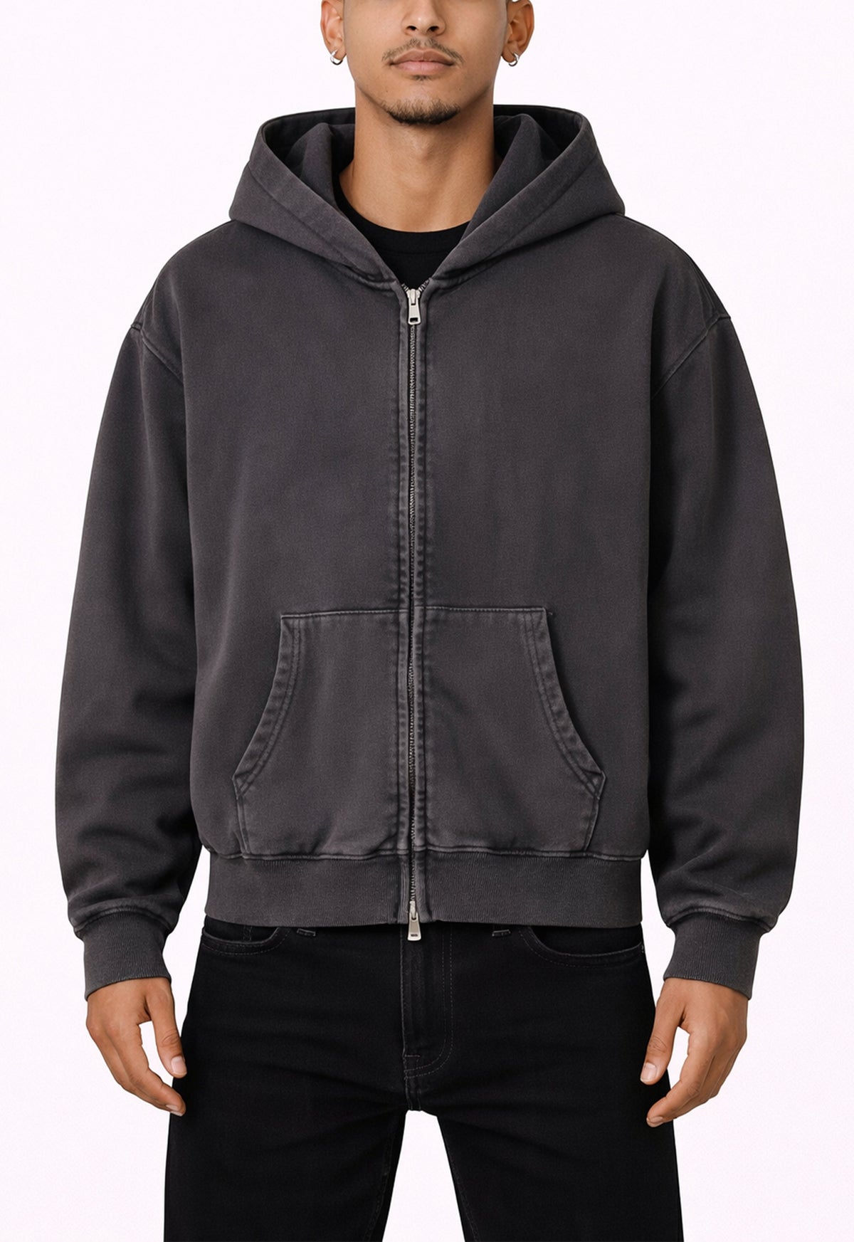UNDEVELOPED GREY VINTAGE WASH ZIP HOODIE - AVBL MRKT (2)