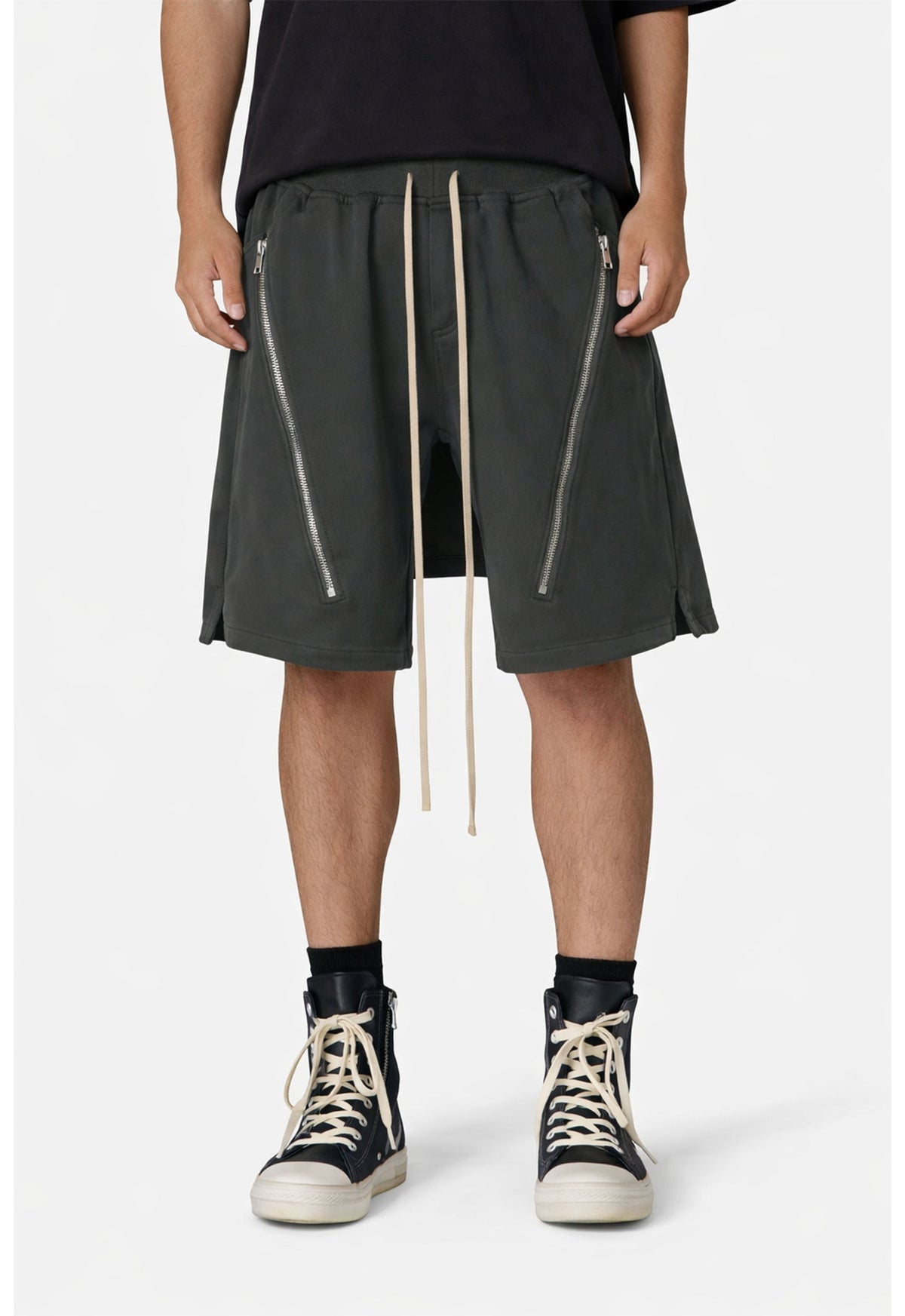 UNDEVELOPED GREY ZIP DRAWSTRING CARGO SHORTS - AVBL MRKT (2)