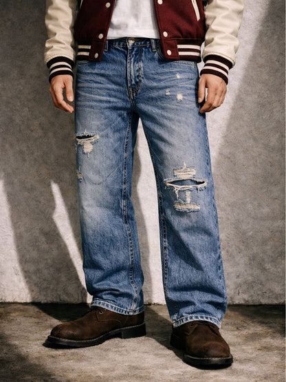 UNDEVELOPED INDIGO DISTRESSED BOOTCUT DENIM - AVBL MRKT (2)
