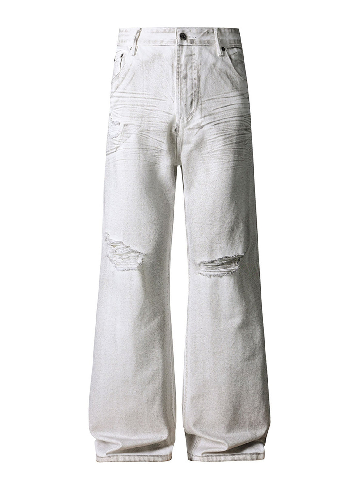 UNDEVELOPED IVORY DISTRESSED BOOTCUT DENIM - AVBL MRKT (1)