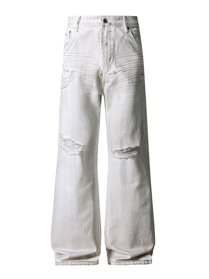 UNDEVELOPED IVORY DISTRESSED BOOTCUT DENIM - AVBL MRKT (1)