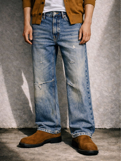 UNDEVELOPED LIGHT WASH DISTRESSED BOOTCUT DENIM - AVBL MRKT (2)