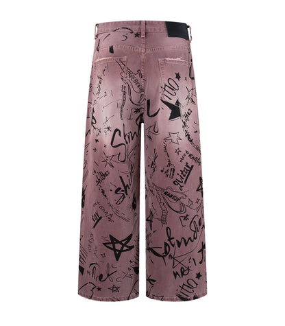 UNDEVELOPED MAROON GRAFFITI DENIM - AVBL MRKT (3)