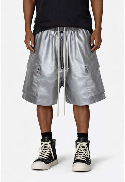 UNDEVELOPED METALLIC SHINE CARGO SHORTS - AVBL MRKT (2)