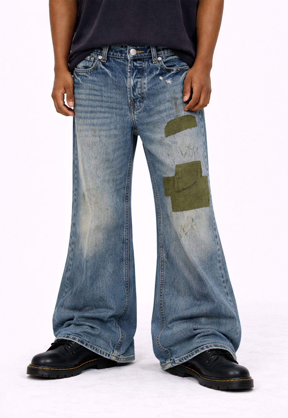 UNDEVELOPED MUD PATCHWORK FLARE DENIM - AVBL MRKT (2)