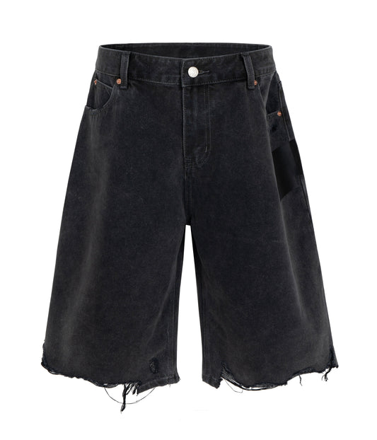 UNDEVELOPED NOIR CUTOFF DENIM SHORTS - AVBL MRKT (1)