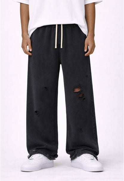 UNDEVELOPED NOIR DESTROYED SWEATPANTS - AVBL MRKT (2)