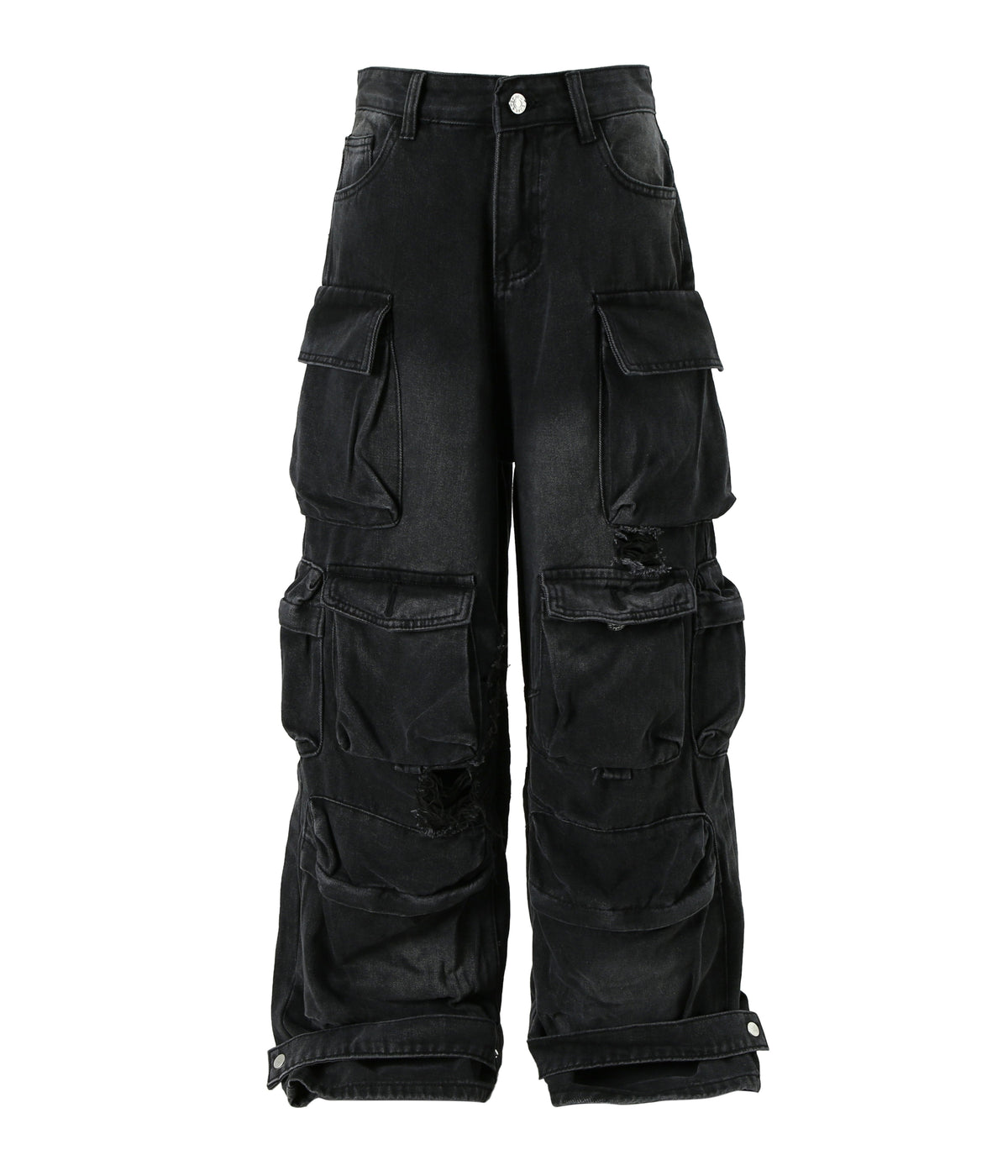 UNDEVELOPED NOIR DISTRESSED CARGO DENIM - AVBL MRKT (1)