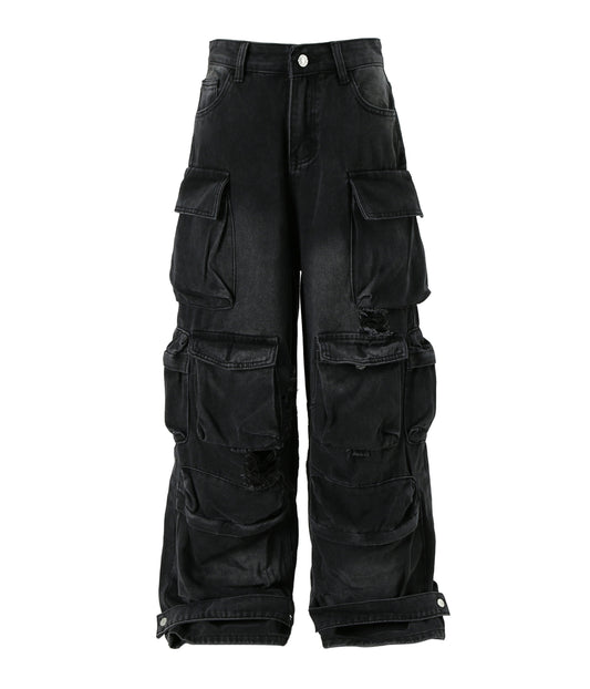 UNDEVELOPED NOIR DISTRESSED CARGO DENIM - AVBL MRKT (1)